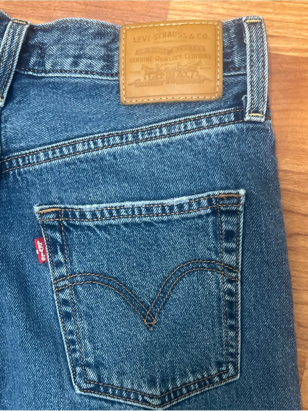 Levi’s Ribcage Wide Leg Jeans Women’s 27 High Rise Cropped Blue Denim - Picture 5 of 12